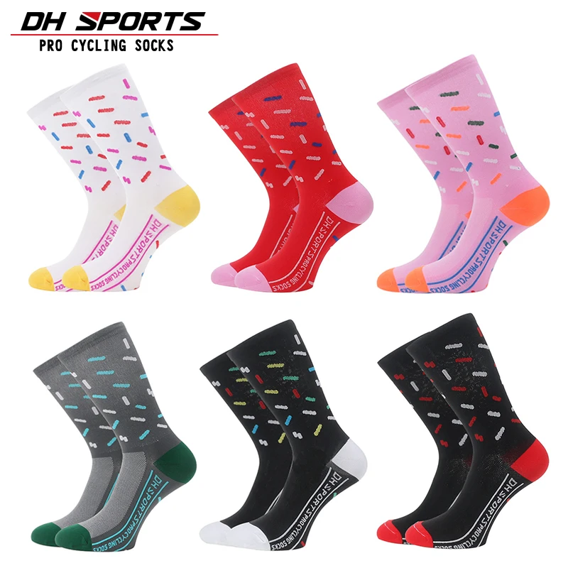 

DH SPORTS 2018 Brand New Professional Cycling Socks Men Women Outdoor Road Bicycle Socks Climbing Running Compression Sport Sock