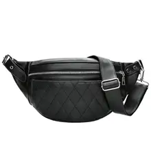 Men Waist Bags PU Leather Unisex Solid Zipper Waist Bag Fashion Pack Bum Belt Chest Bag for Men Women Masculina Bolsos Mujer