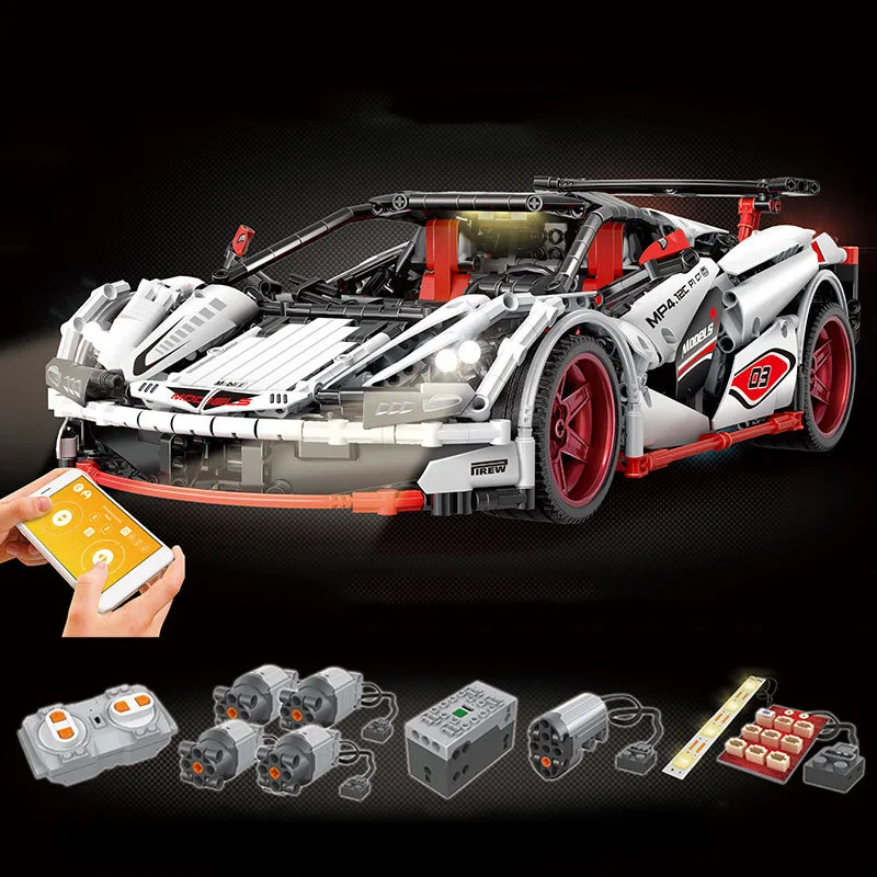 

App Controlled RC Racing Car Compatible With Legoing Technic Building Blocks Boys Gifts Kids Remote Control Toys For Children