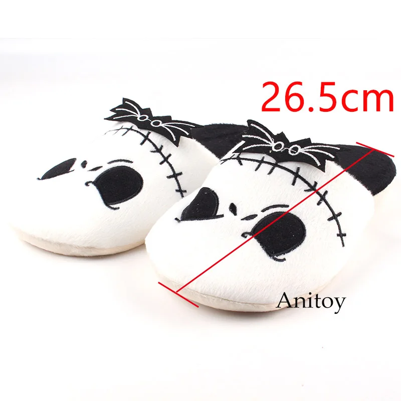 

Anime The Nightmare Before Christmas Jack Skellington Adult Plush Slippers Winter Indoor Warm Shoes Soft Stuffed Toys 26.5cm