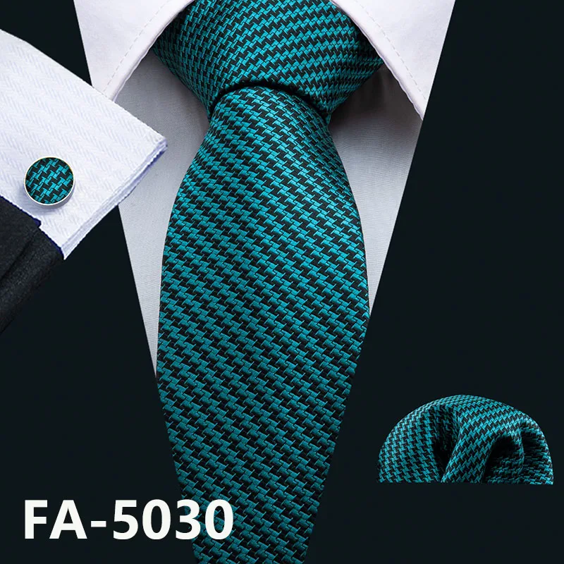 Barry. Wang Новое поступление 20 видов стилей синие галстуки для мужчин шелк мужской галстук Hanky запонки шеи галстук Карманный квадратный набор - Цвет: FA-5030