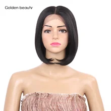 8inch Synthetic Lace Front Wig Bob Heat Resistant Straight Synthetic Bob Wig Short Black Lace Front Wig For Woman Golden Beauty 8inch Synthetic Lace Front Wig Bob Heat Resistant Straight Synthetic Bob Wig Short Black Lace Front Wig For Woman Golden Beauty