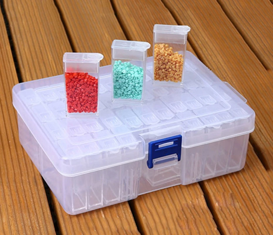 64 ячеек пластиковая коробка для хранения Воронка и наборы наклеек для алмазной живописи аксессуары контейнер для инструментов коробка наборы алмазной живописи