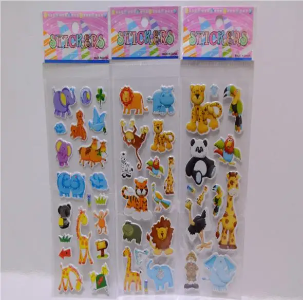 

20 sheets/lot Children cartoon stickers,Animal world sticker,Kindergarten early childhood cartoon mirror sticker,kids gift