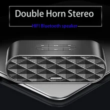 Smart Bluetooth speakers dual horn Dual chip super bass 360 degree stereo surround sound portable HD call TF card voice prompt