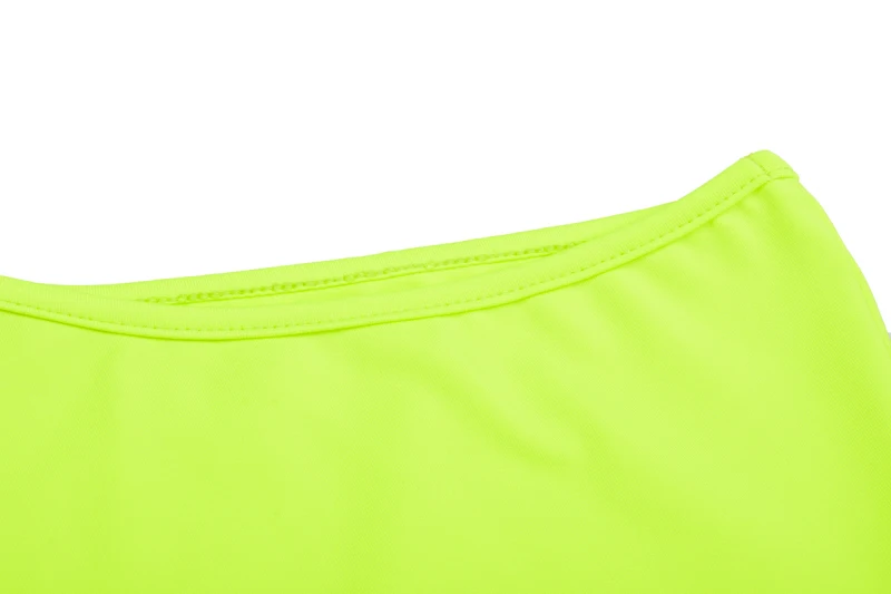 Hugcitar одно плечо неоновый зеленый цельные боди 2019 летняя женская мода уличная вечерние клуб Тонкий bodycon тела