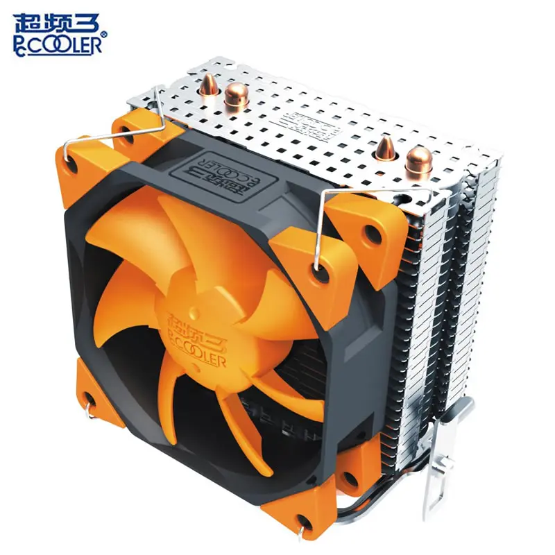 Кулер для процессора PCcooler 2 тепловых трубки 4pin 8 см ШИМ тихий вентилятор