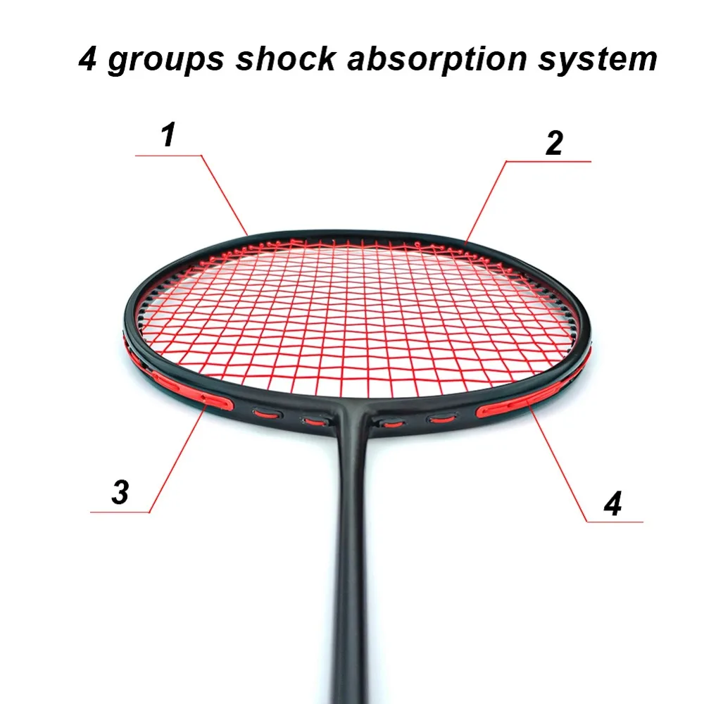 Профессиональная углеродная ракетка для бадминтона, 30 фунтов, нанизанная ракетка для бадминтона с сумкой, тренировочная ракетка, свободные ручки и браслет