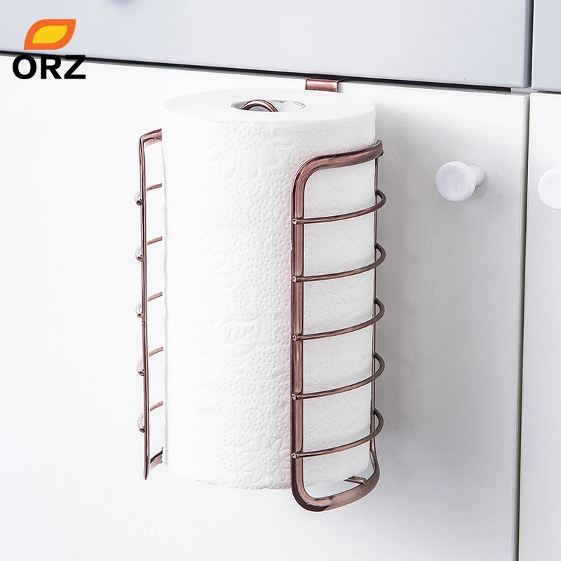 ORZ розовое золото, держатель для кухонной бумаги, крючок для двери шкафа, туалетный рулон, бумажный стеллаж, кухонные аксессуары для ванной комнаты, украшение для дома и офиса
