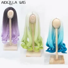 1/3 1/4 1/6 Scale Bjd Wig Hair High-temperature Synthetic Fiber Long Curly Purple Green Blue Ombre Color Wigs for BJD Dolls 1/3 1/4 1/6 Scale Bjd Wig Hair High-temperature Synthetic Fiber Long Curly Purple Green Blue Ombre Color Wigs for BJD Dolls