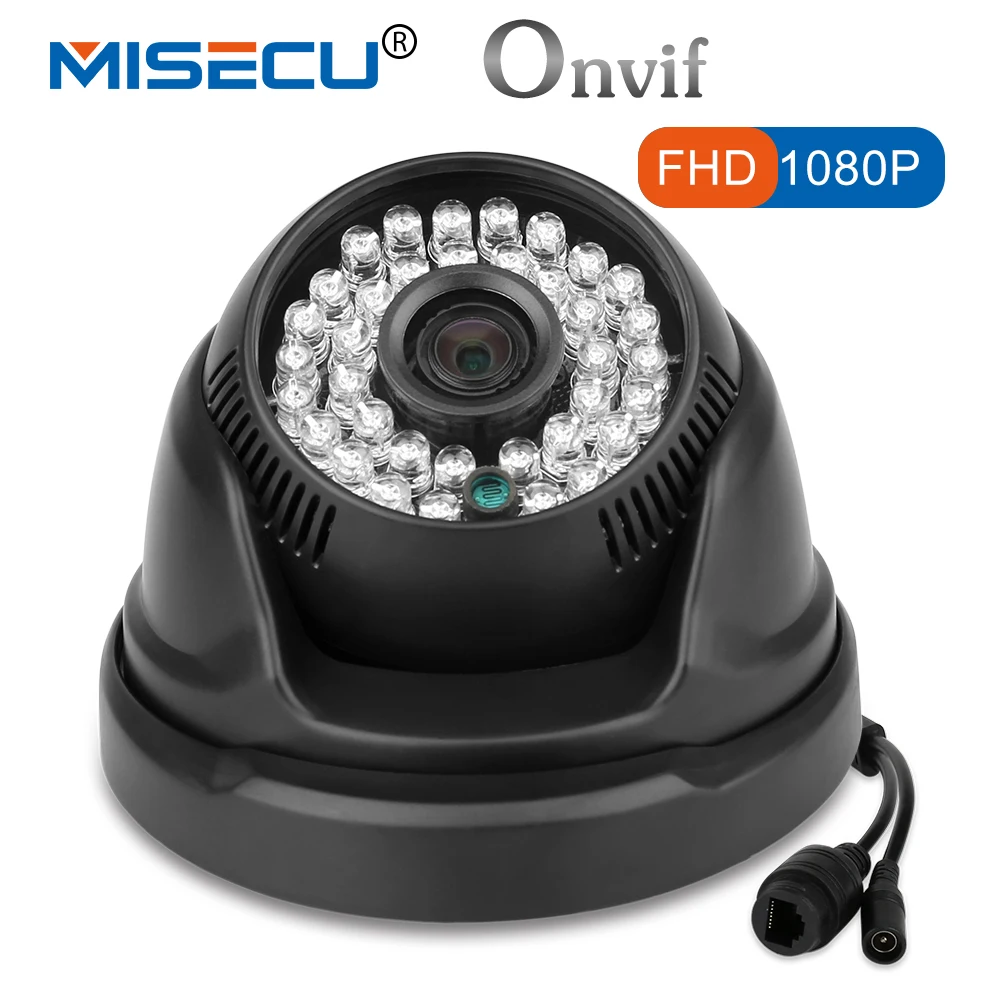 

MISECU HD IP Camera 1080P Manual Rotate Onvif P2P Network Wired Night Infrared IR 48V POE CCTV Dome Indoor ABS Case Security