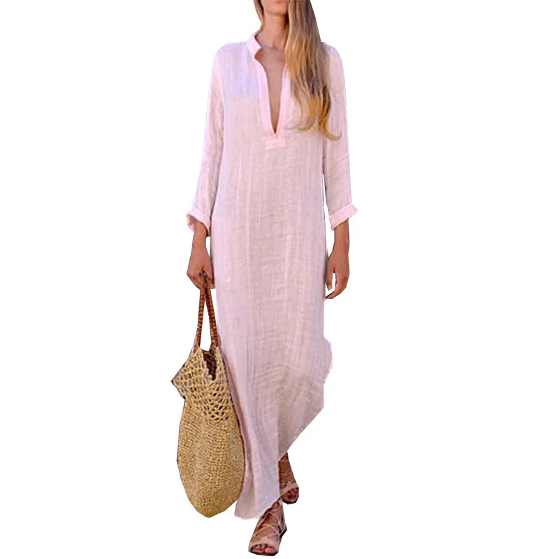 

Long Summer Dress Beach Womens Clothes Elegant Dress Casual Bohemian Chic Tunic Large Sizes Boho Maxi Dresses Loose Strandjurk