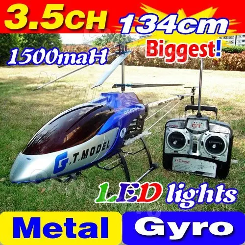 

Free Shipping 3.5CH Biggest 53' 134CM Large Big Radio Remote Control Electric Gyro Metal RTF RC Helicopter LED G.T. QS8006 8006
