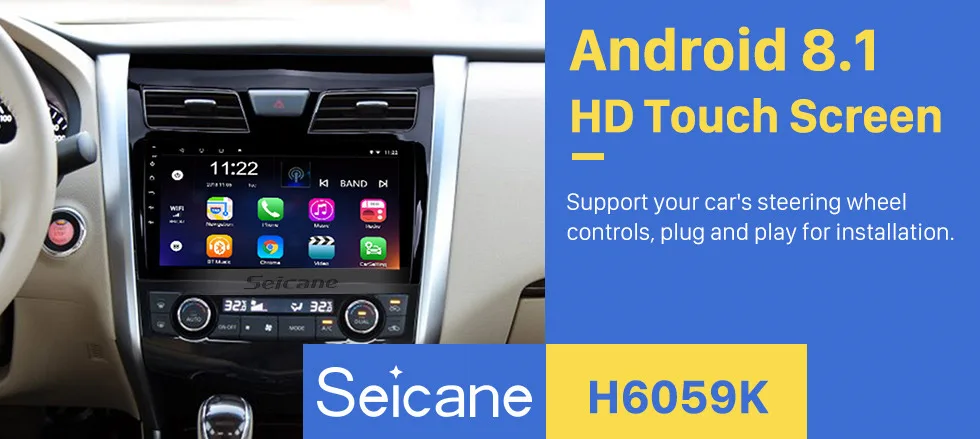 Top Seicane Android 8.1 9 Inch Car Radio For 2013 2014-2017  Nissan TEANA 2Din Wifi GPS Multimedia Player Support Bluetooth 8-Core 0