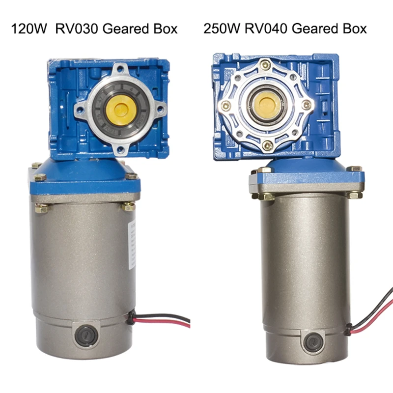 

Large DC Worm Gear Motor 12/24/90/220V 120/250W 22/30/36/45/60/90/180/240Rpm DC Permanent Magnet Motor WIth RV030/040 Gearbox