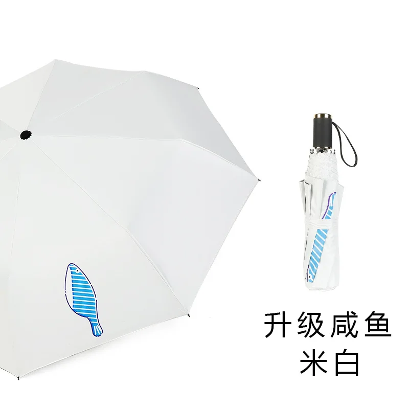 Мультяшная маленькая рыбка Китти, черный резиновый солнцезащитный зонт, солнцезащитный зонтик, наружный Солнцезащитный УФ-зонтик, рекламный зонтик - Цвет: S13