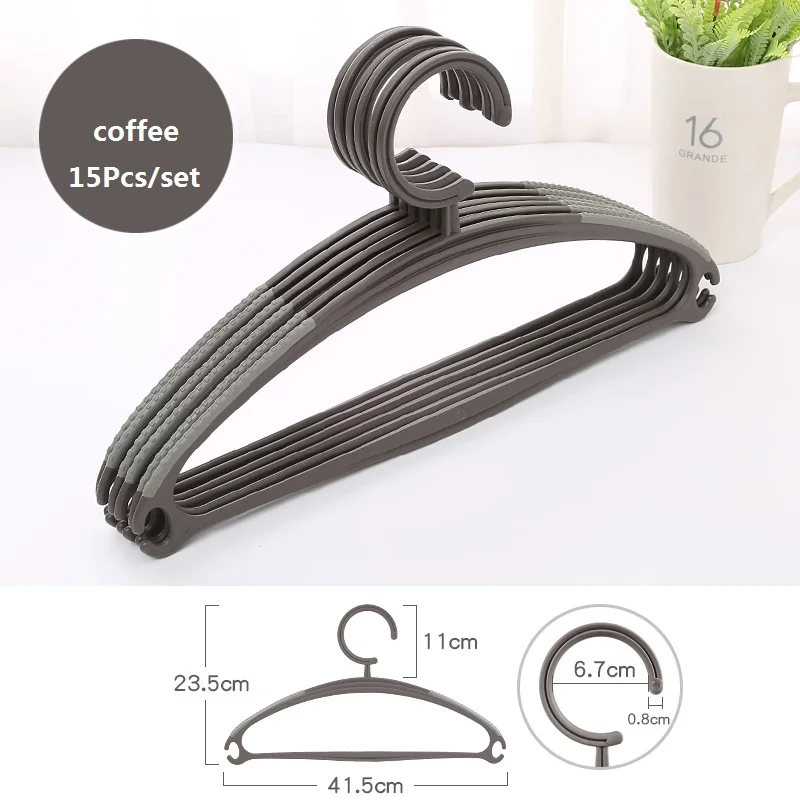  AIBOULLY 15pcs/set Adult Plastic slip-resistant Portable Arc Hook Design Outdoor Hanger Clothes Han