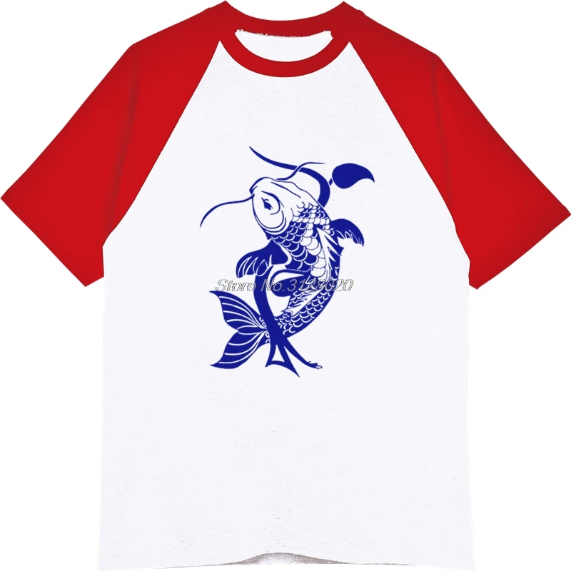 New Koi Fish Traditional Japanese Animal Print T shirt Summer Brand