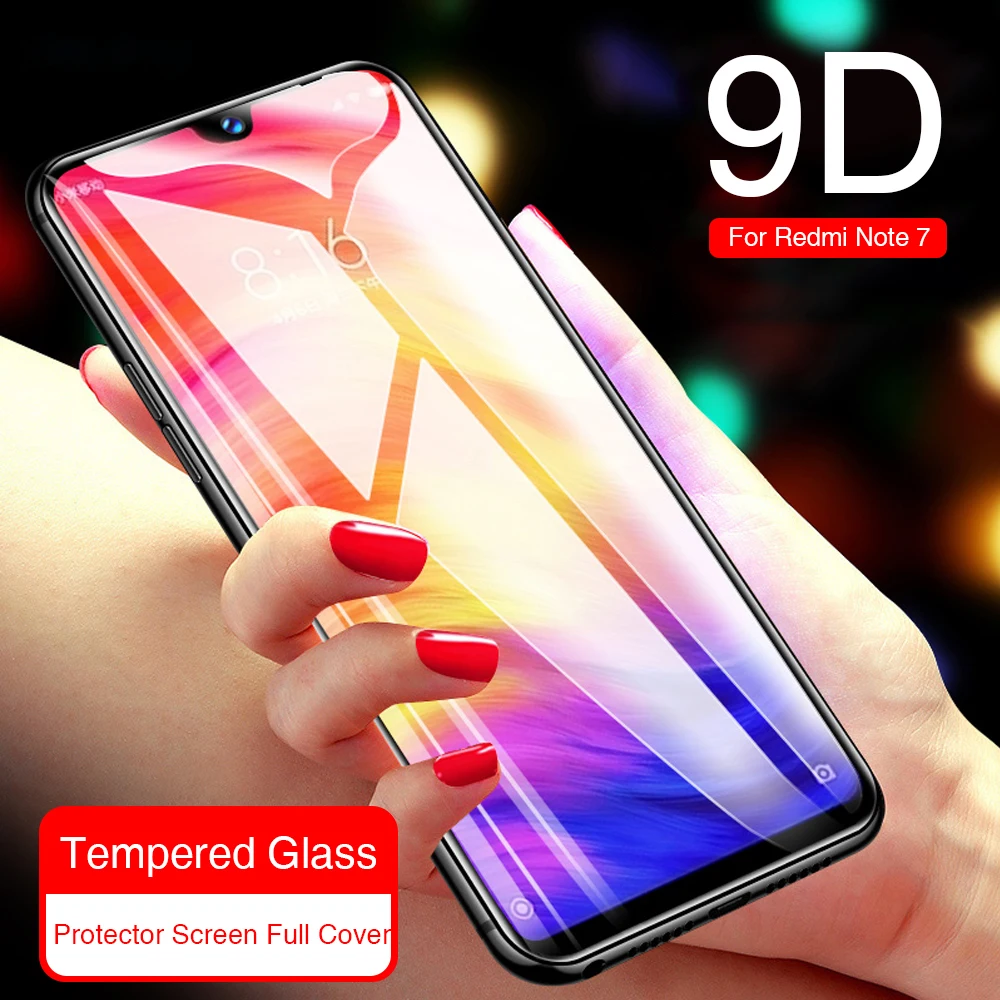 

9D Tempered Glass Screen Protector For Xiaomi Redmi Note 7 6 Pro Cover Full Body Protective glass on Redmi Note 7 Glass