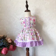 Новые летние Дизайнерские Платья с цветочным рисунком для девочек модная детская одежда хлопковое платье принцессы