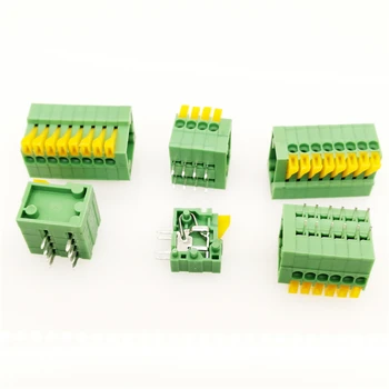 

50PCS 2.54mm Pitch Spring Terminal Blocks Connector 2/3/4/5/10-20P KF141R Straight Pin Green Environmental Protection 150V/2A