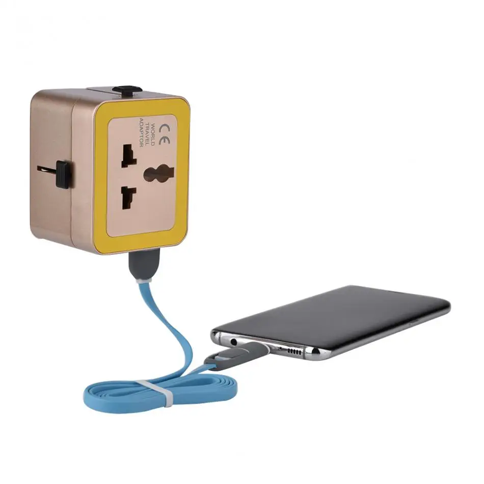 Vbestlife Dual USB 2.4A Зарядное устройство Plug Универсальный World Travel Зарядное устройство конвертер разъем АС Великобритания США ЕС Подключите адаптер черный, белый цвет золото