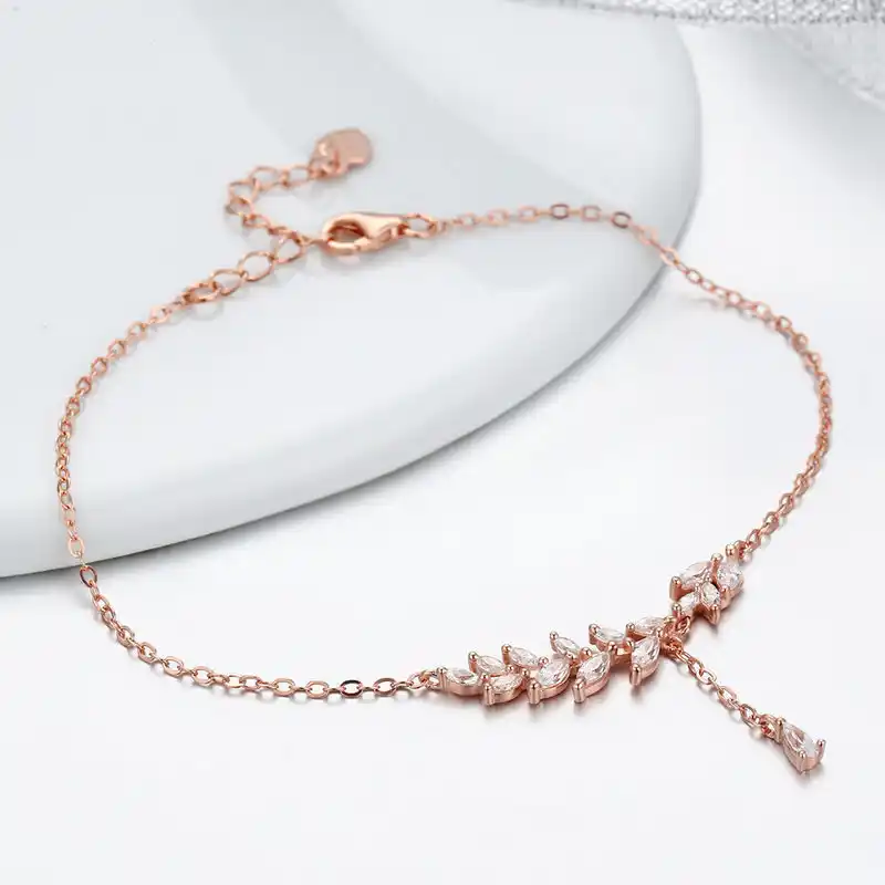 2018 à¹ƒà¸«à¸¡ 925 à¹€à¸‡ à¸™à¸ªà¹€à¸•à¸­à¸£ à¸¥ à¸‡ Rose Gold Tree à¹ƒà¸š Leaf Chain Link à¸œ à¸«à¸ à¸‡à¸ªà¸£ à¸­à¸¢à¸‚ à¸­à¸¡ à¸­à¸ à¸‡à¸ à¸²à¸¡à¸à¸£à¸²à¸¡à¹€à¸„à¸£ à¸­à¸‡à¸›à¸£à¸°à¸
