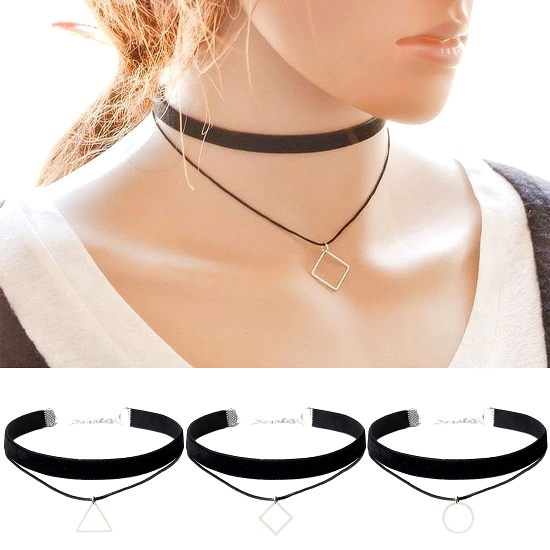 

Fashion Style Women Choker Necklace Black Lace Leather Velvet Strip Collar Party Jewelry Neck Accessories Chokers