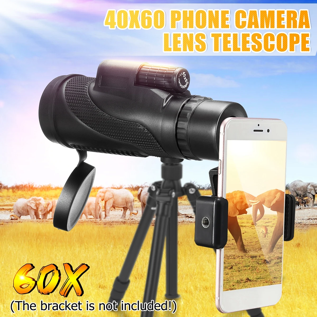 أحادي 40x60 مناظير قوية عالية الجودة التكبير كبيرة يده تلسكوب lll للرؤية الليلية العسكرية HD المهنية الصيد