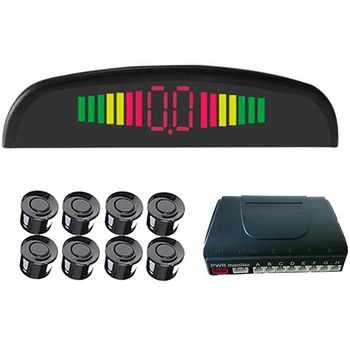 

8 Sensors Parking LED Display Parking Sensor Car Rear Front Backup Reversing Radar Monitor Kit Alarm System 12V Auto Parktronic