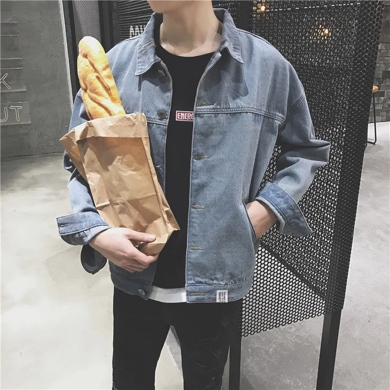 

Hong Kong style denim jacket trend simple loose casual jacket