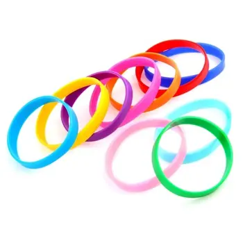 

Hot 10 Silicone Rubber Bracelet Cuff Wristband Wrist Band 12mm