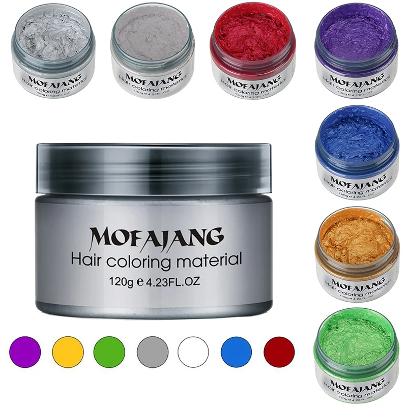 

16 Colors Disposable hair Color Wax Dye One-time Molding Paste Sliver Grandma Green Hair Dye Wax Mud Cream TSLM2