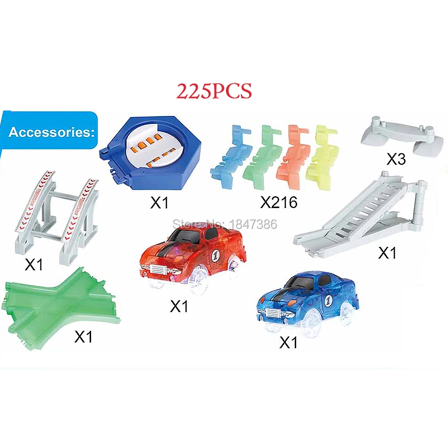 Волшебный трек гибкий светящийся гоночный трек литье под давлением с 2 шт. мигающий 5 светодиодный свет автомобилей светится в темноте развивающие игрушки