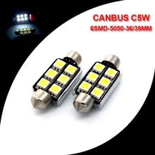 10X White C5W 6418 Error free Canbus 36 39 41mm Festoon font b Lights b font