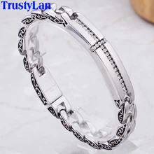 Винтажный браслет из нержавеющей стали, мужская мода, цепочка и звено, мужские браслеты с крестом с CZ, мужские ювелирные изделия, подарки для мужчин, Прямая поставка