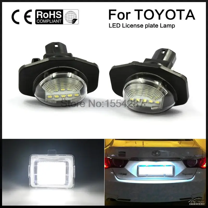 2PCS LED License Plate Light Lamps Exact Fit For Toyota Sienna Corolla