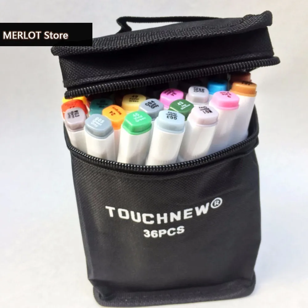 

Promotion TOUCHNEW Alcohol oily Mark Two-headed Students design Hand-painted 60 72 80 Color fine markers manga brush Pen