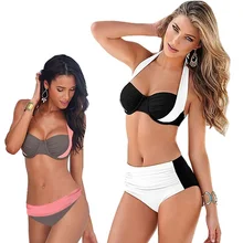 Sexy Bikinis Women Swimsuit High Waisted Bathing Suits Swim Halter Top Push Up Bikini Set Beach Plus Size Swimwear XXXL