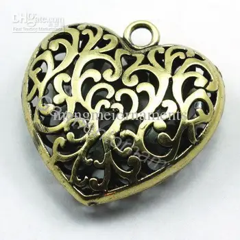 

2" alloy pewter heart necklace scarf charms pendant DIY jewelry pendant 50pcs
