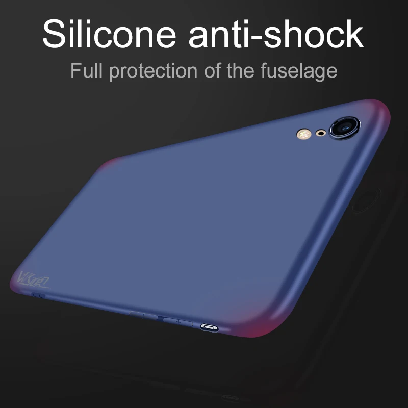 VVKing For iphone XR Case Silicone TPU Soft Simple Shell For Apple XR Cover Ultra Thin Plain XR Candy Color Matte Cases Coque