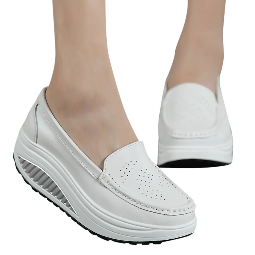 white slip on wedges