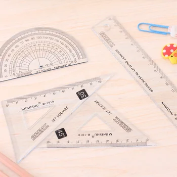 

4pcs/set Triangle Straight Plastic Cute Tools Drawing Gift Korean School Office 15cm Stationery Study Student Measure Rulers