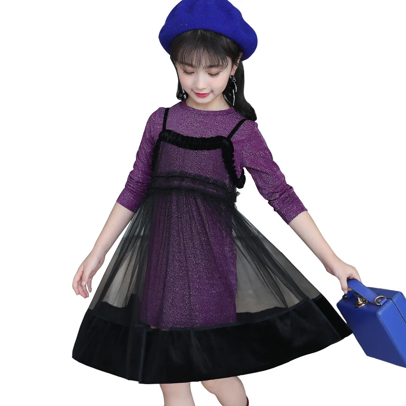 

shiny princess costume age for 3- 12 yrs teenage girl long sleeve dress party frocks for girls 2018 autumn winter children dress