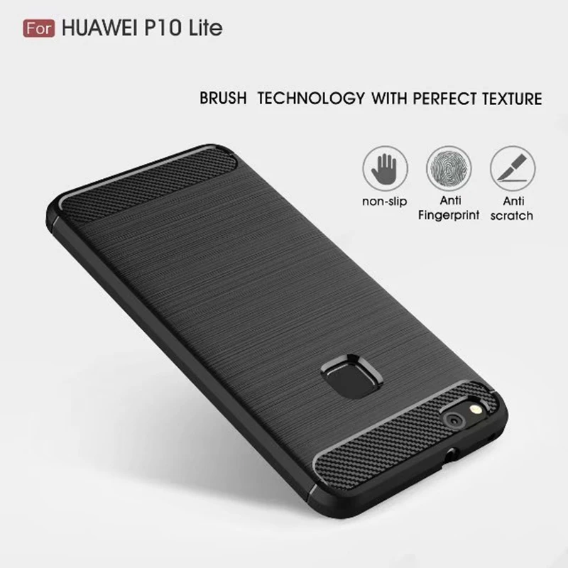 

Irepie Phone Cases for Huawei P10 Lite Slim Cover Carbon Fibre Brushed TPU Smart P10 Lite Phone Cases Cover Mobile Phone Bag