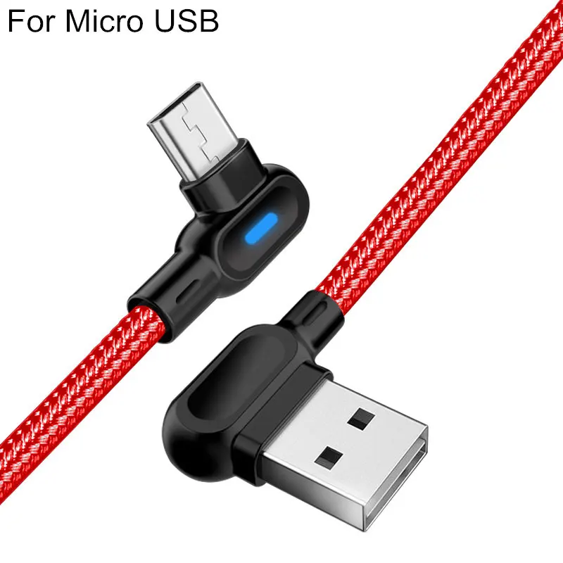 Олаф 90 градусов 1 м 2 м Быстрая Зарядка Micro usb type C кабель для samsung S8 S9 S10 Xiaomi huawei LG Android Microusb USB-C кабели - Цвет: for Micro USB