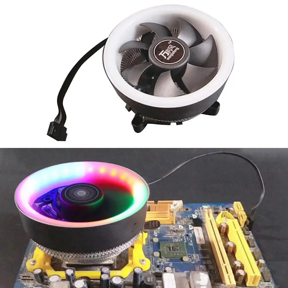 

Colorful LED Light Desktop PC CPU Cooling Fan Radiator Cooler for Intel AMD 2019NEW