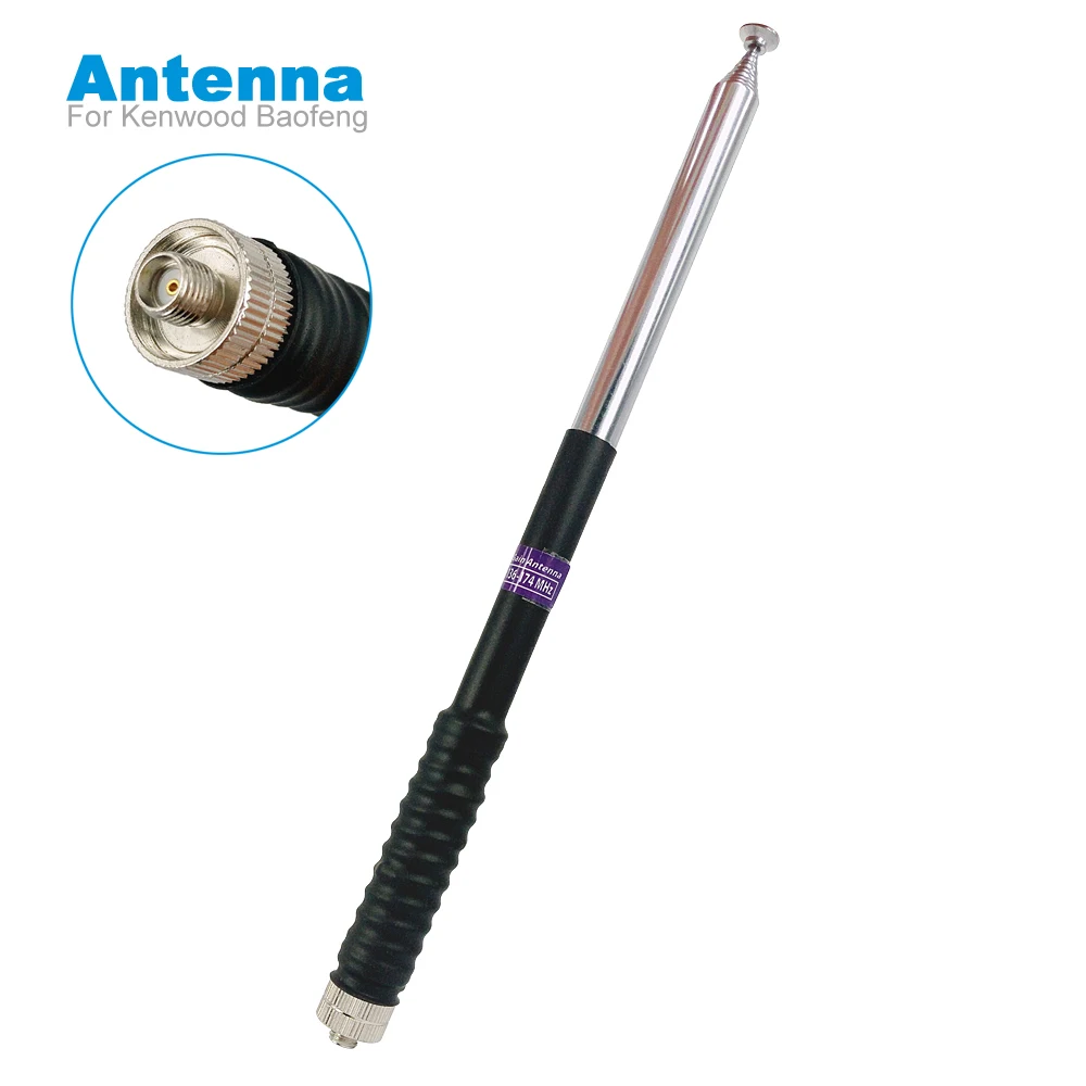 Портативная рация SMA Female телескопическая антенна усиления для WouXun Kenwood BAOFENG UV 5R