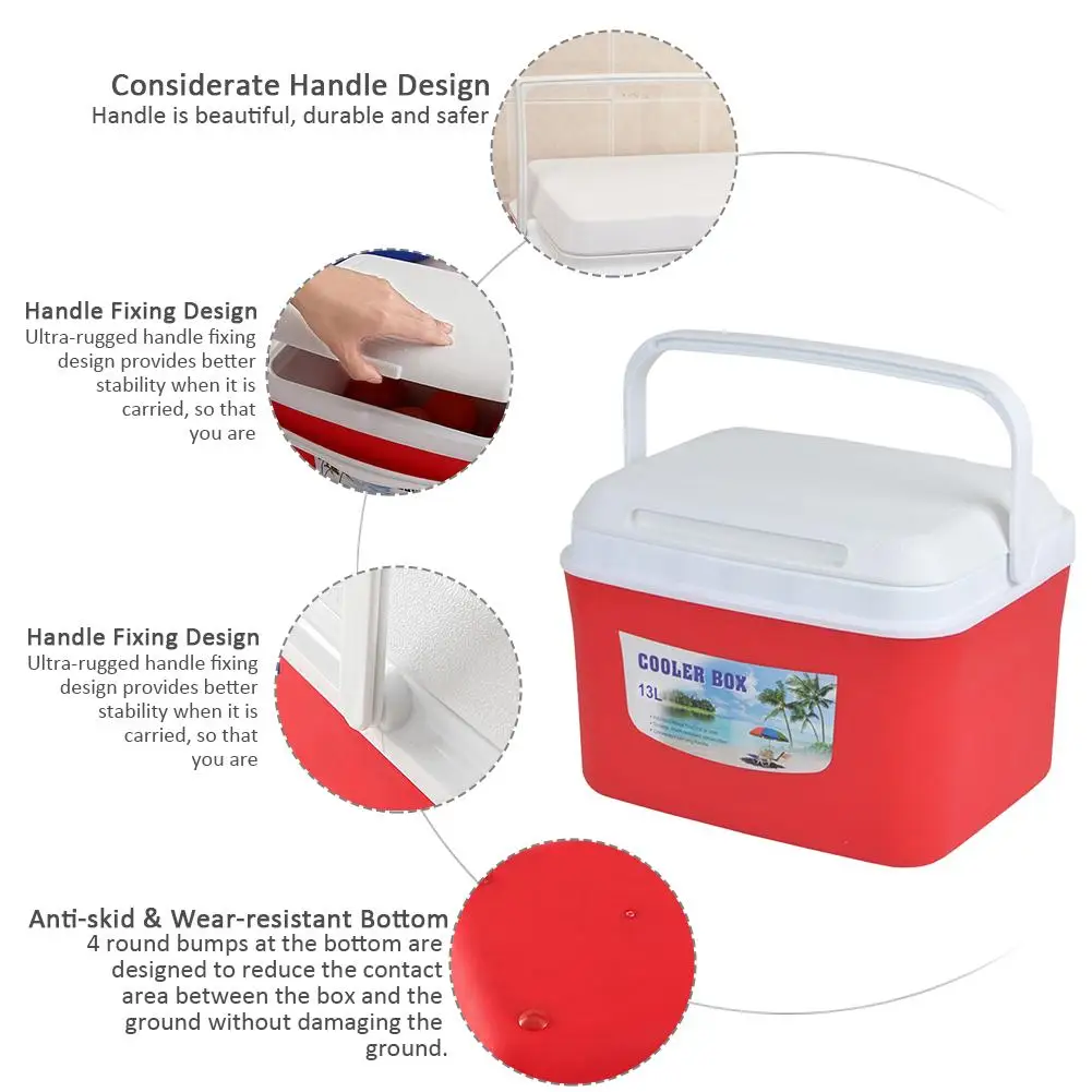 2019 13L Outdoor Car Insulation Box Car Cooler Box Ice Organizer Medicine Preservation Box Home Barbecue Fishing Box