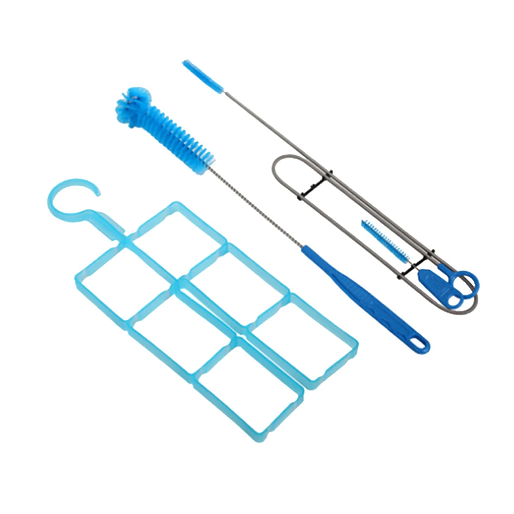 4pcs Portable Hydration Pack Water Bladder Tube Cleaning Cleaner Brush Tool Camp Cooking Supplies for Outdoor Camping Hiking Acc